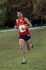 Nick Goolab (Belgrave Harriers) leads on the 1st leg of the senior mens National Cross Country Relays, Berry Hill Park, Mansfield. Photo: David T. Hewitson/Sports for All Pics